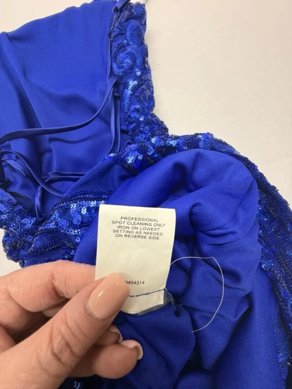 B. Darlin Blue Sequin Lace Up Cocktail Dress